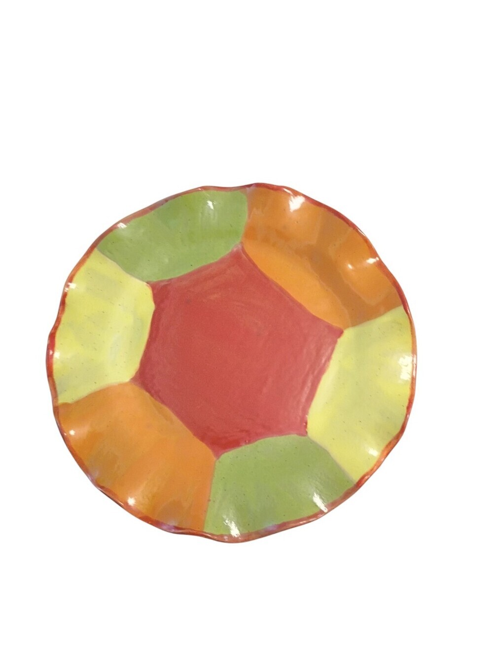 Mud Pie Pottery Colorful Ceramic Plate 10"